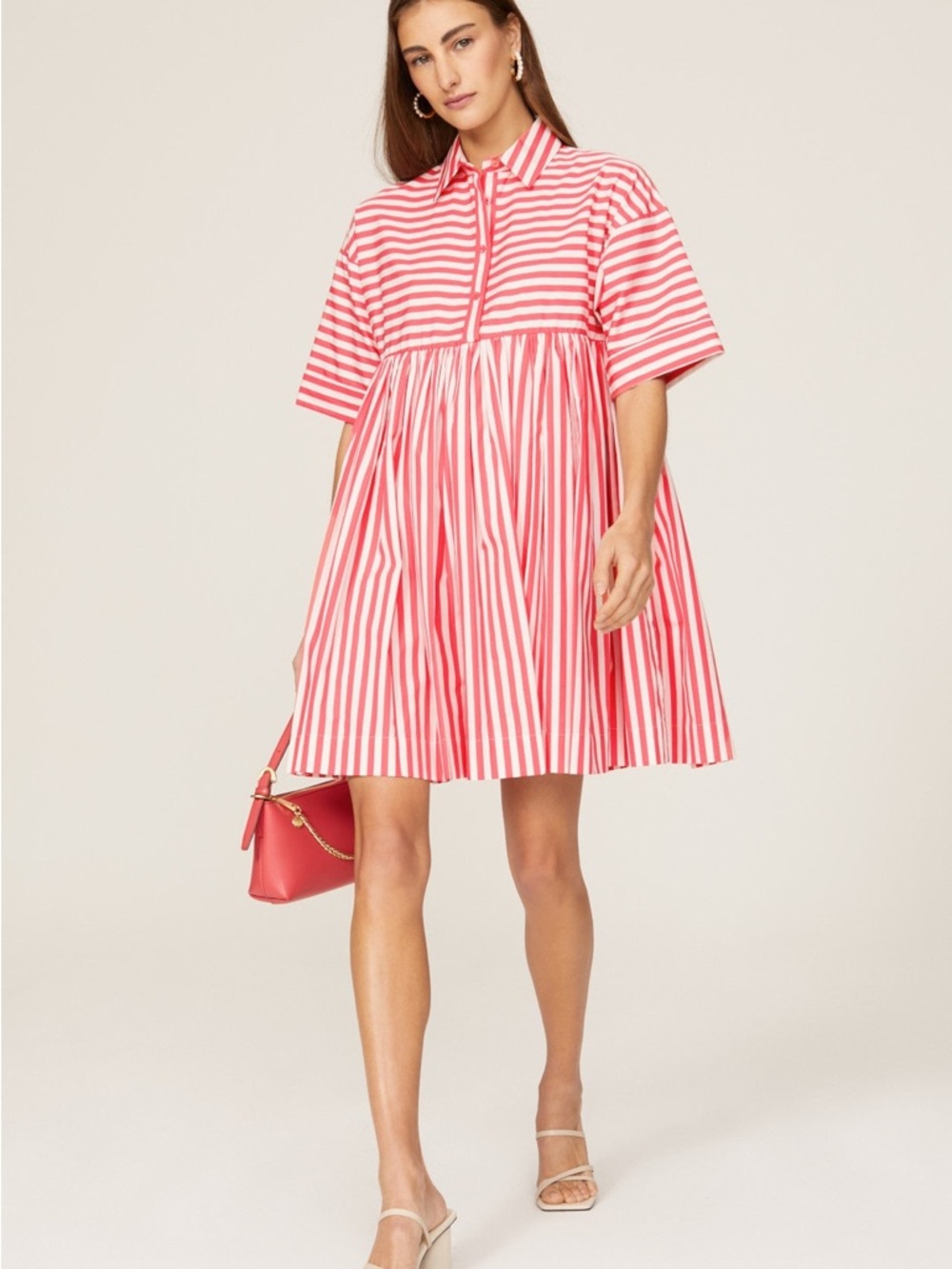 Julia Stripe Swing Shirtdress